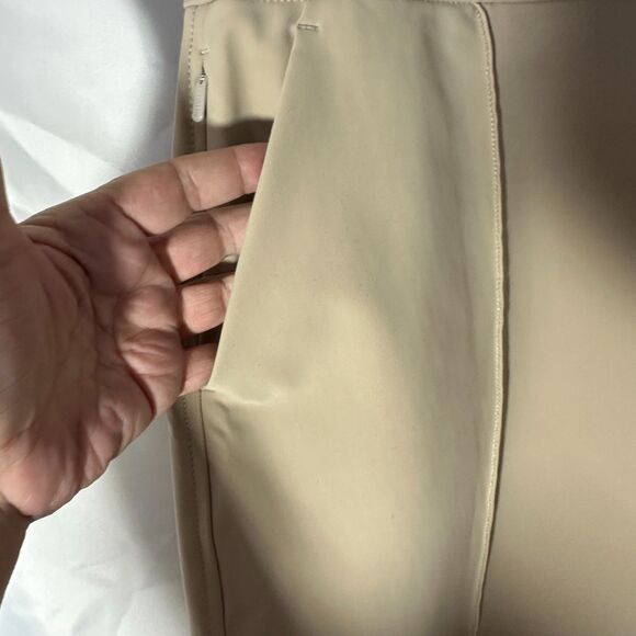 Athleta Tan High Rise Capri Zip Pocket Side Zip Closure 2 reg pockets - Picture 6 of 14